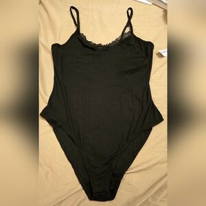 Womens Old Navy Black Lace Trim Bodysuit,NWT, XXL